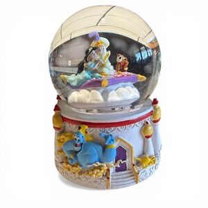 Disney Aladdin Jasmine Abu Magic Carpet Snow Globe 2023 Walgreens Music Box HTF